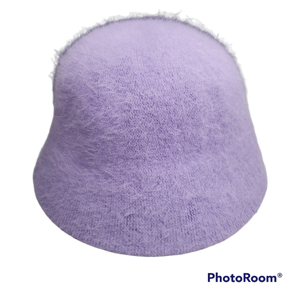 Lavender purple angora wool blend bucket hat y2k 90s style‎